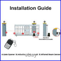 1800lbs Automatic Sliding Gate Opener Electric Motor Operator +Remote Control