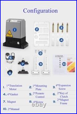 2640lbs Sliding Gate Opener Electric Operator Automatic Motor Remote Kit