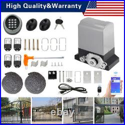 3300LBS Automatic Sliding Gate Opener Electric Operator & 4 Remote & APP Control