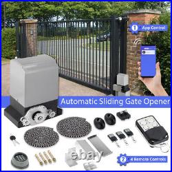 3300LBS Automatic Sliding Gate Opener Electric Operator & 4 Remote & APP Control