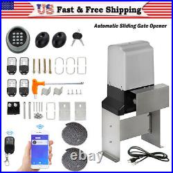 3300lbs Electric Automatic Sliding Gate Opener Motor APP+Keypad+4 Remote Control