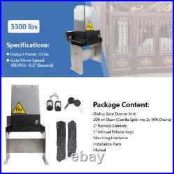 3300lbs Smart Automatic Sliding Gate Opener Electric Operator With Remote Control