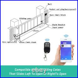 3300lbs Smart Sliding Gate Opener Motor Wireless Control App Remote with 6m Chain