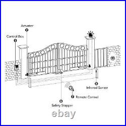 CO-Z Automatic Arm Dual Swing Gate Opener Kit 661lbs Remote Control DC Motor