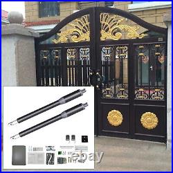 Electric Arm Dual Swing Gate Opener Automatic Heavy Duty Kit with Remote 650lbs