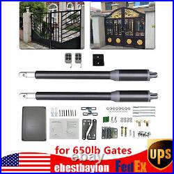 Electric Automatic Arm Dual Swing Gate Opener Remote Controls for 650lb Gates