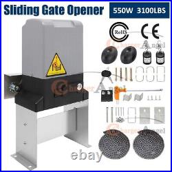 Electric Sliding Gate Opener 3100lb Automatic Motor Remote Kit Heavy Duty Chain