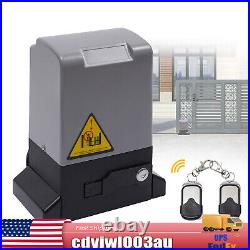 Heavy Duty 4400 LBS Electric Sliding Gate Opener Automatic Motor Kit With 2 Remote