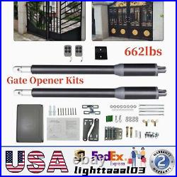 New Automatic Arm Dual Swing Gate Opener Heavy Duty Kit Electric Remote Control